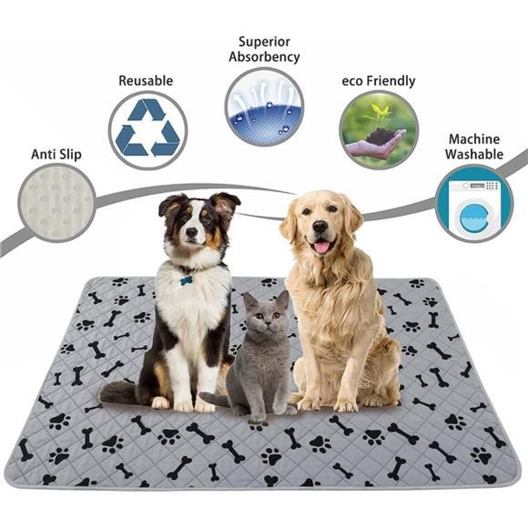 Dog Crate Pee Pads - Wahable Dog Rugs Non-Slip Puppy Pads for Small Dogs - Picture 4 of 6